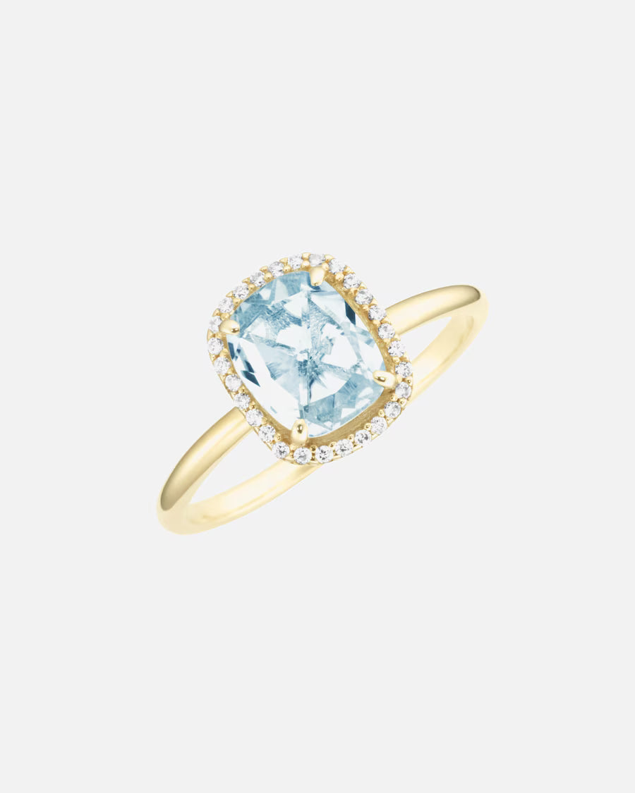 Luigi Merano Ring mit Blautopas und Zirkonia, Gold 375