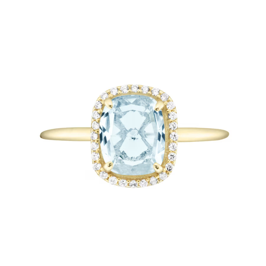 Luigi Merano Ring mit Blautopas und Zirkonia, Gold 375