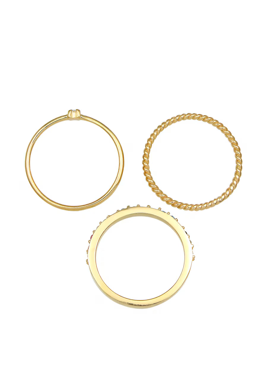 Elli Set Multi-Color Pastell Kristalle 925 Silber