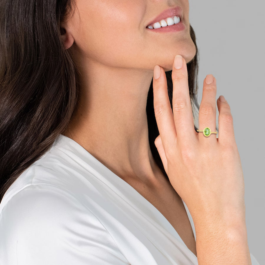 Rafaela Donata Ring Sterling Silber Peridot in Gelbgold