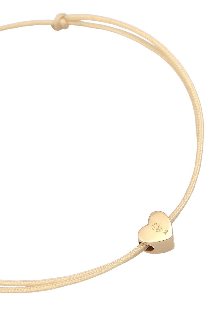 Elli Herz Liebe Trend Textilband 925 Silber