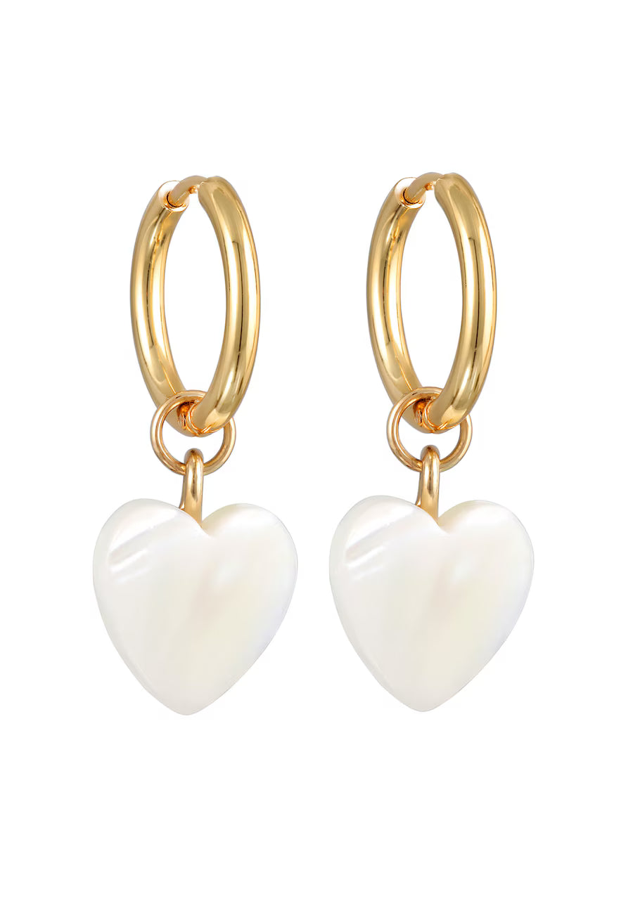 Elli Creolen Herz Muschel Anhänger