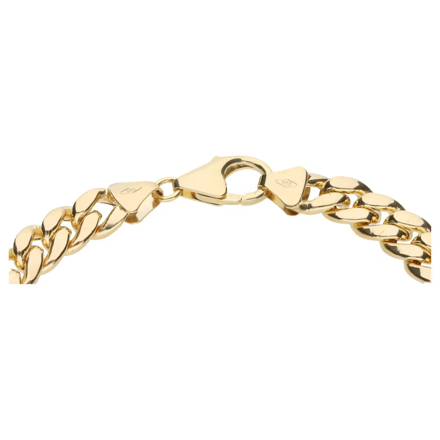 Luigi Merano Kette Panzerkette, teilmassiv, Gold 585