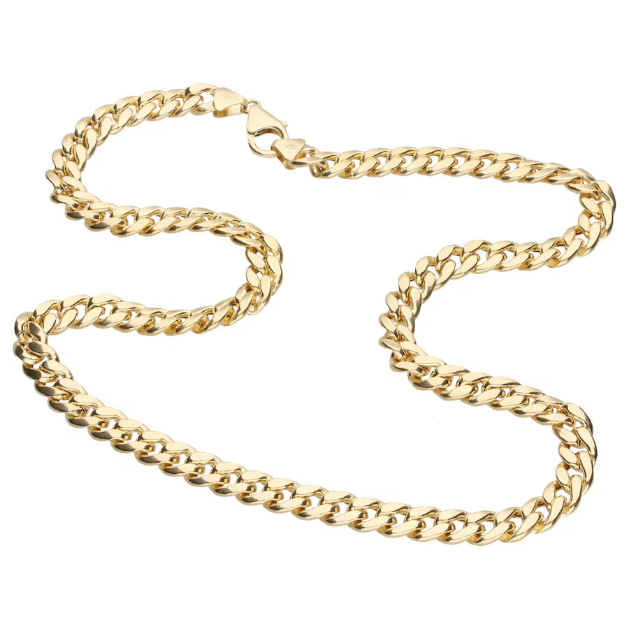 Luigi Merano Kette Panzerkette, teilmassiv, Gold 585