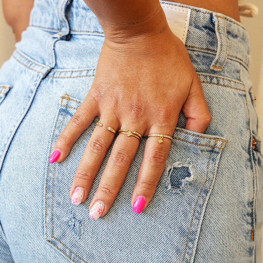 caï Ring 925/- Sterling Silber Zirkonia