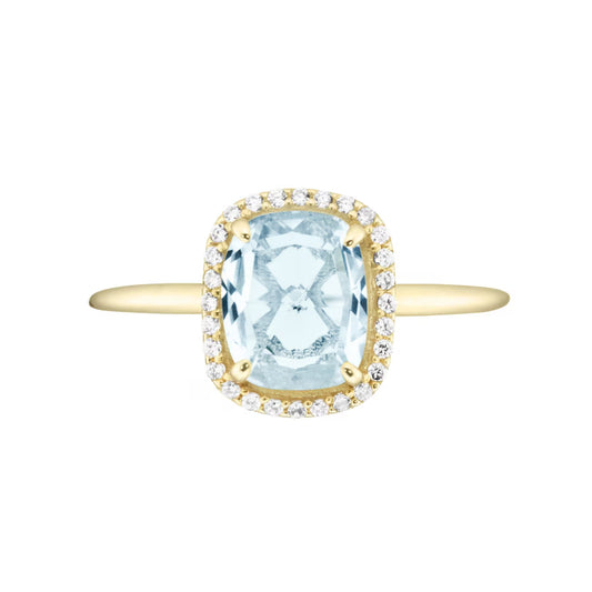 Luigi Merano Ring mit Blautopas und Zirkonia, Gold 375