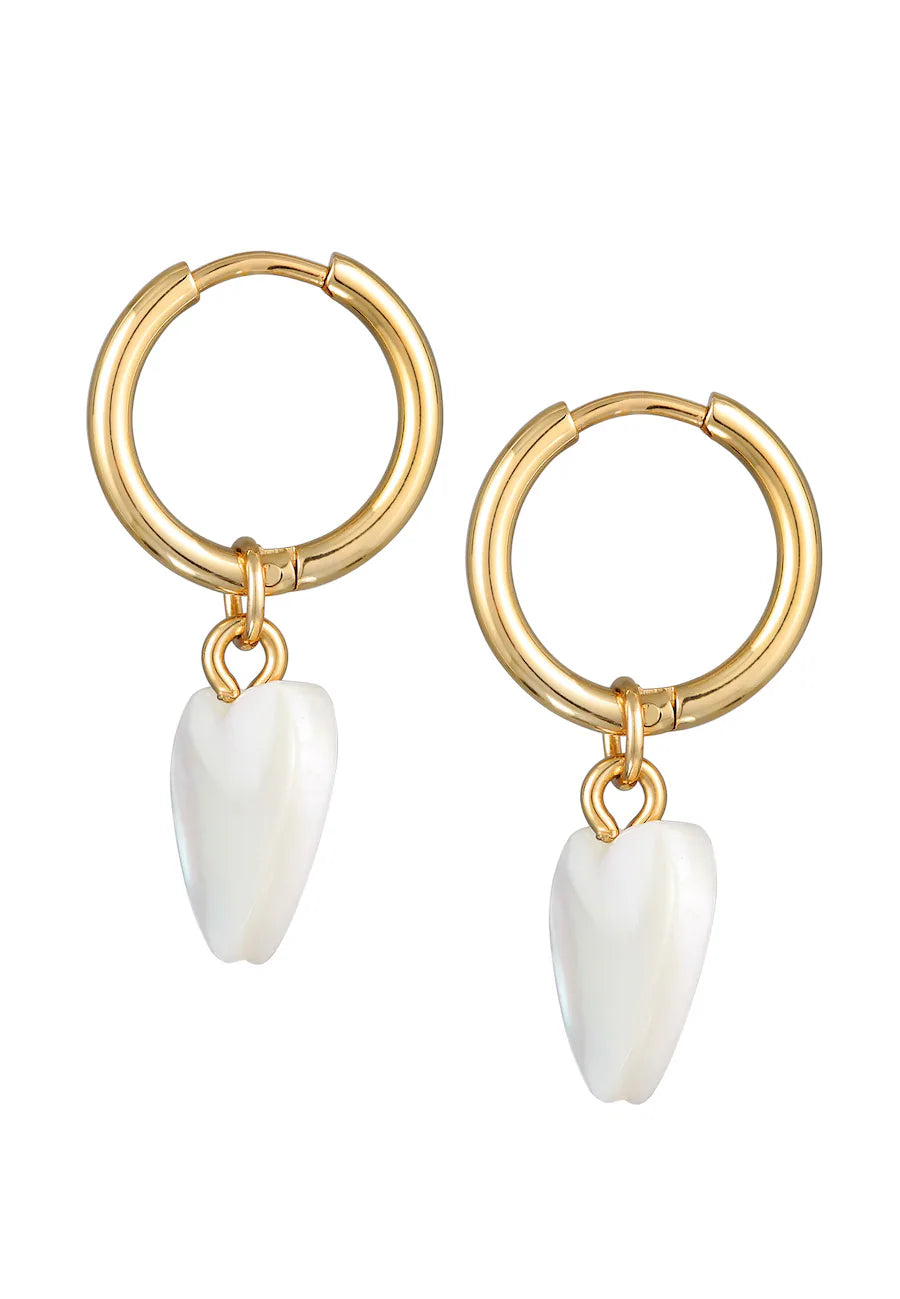 Elli Creolen Herz Muschel Anhänger