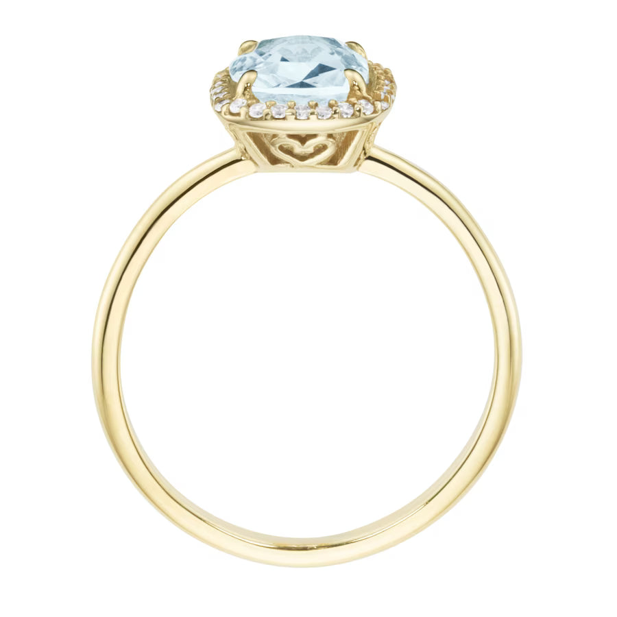 Luigi Merano Ring mit Blautopas und Zirkonia, Gold 375