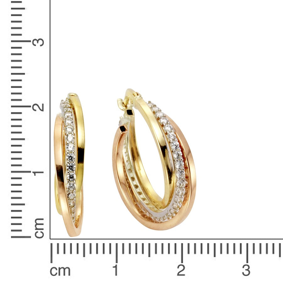 Fascination by Ellen K. Creolen 375/- Gold Zirkonia weiß